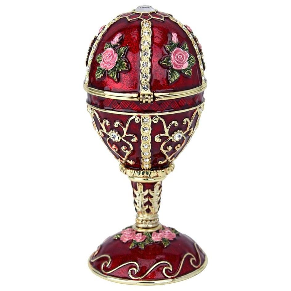 ALDO Decor > Artwork > Sculptures & Statues Easter Gift Romanov  Imperial Style Rosette Rose Enameled  Egg