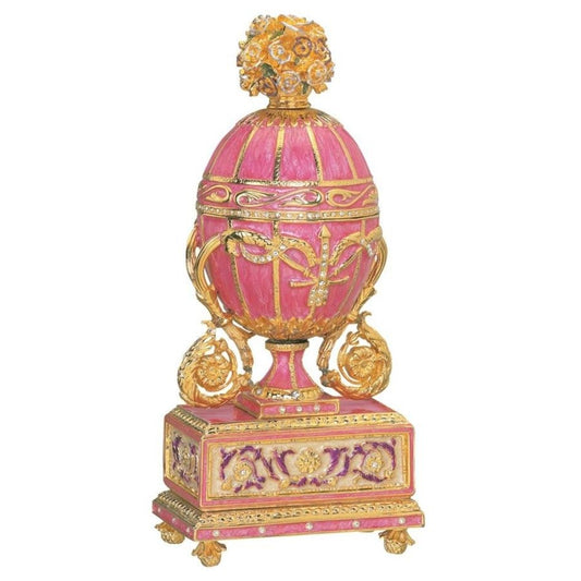 ALDO Decor > Artwork > Sculptures & Statues Easter Imperial Romanov Style  Pink Rose Enameled  Egg Katrina