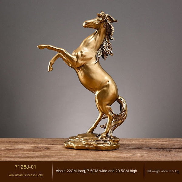 ALDO Décor>Artwork>Sculptures & Statues Gold / 30.5cm/14"inches H x 17cm/ 7" Inches L x 8cm / 3.15" Inches  W Grande Mustang Stallion Horse Large Desktop Sculpture  Statue