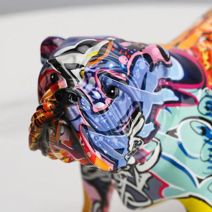 ALDO Décor>Artwork>Sculptures & Statues Graffiti English Bulldog Abstract Design Pink Statue