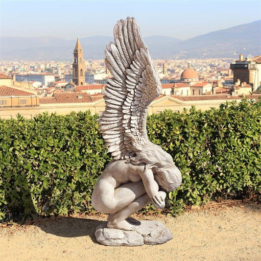 ALDO Decor > Artwork > Sculptures & Statues Grande Weeping Redemption and Remembrance Angel Garden Statue by Artist Jaimy