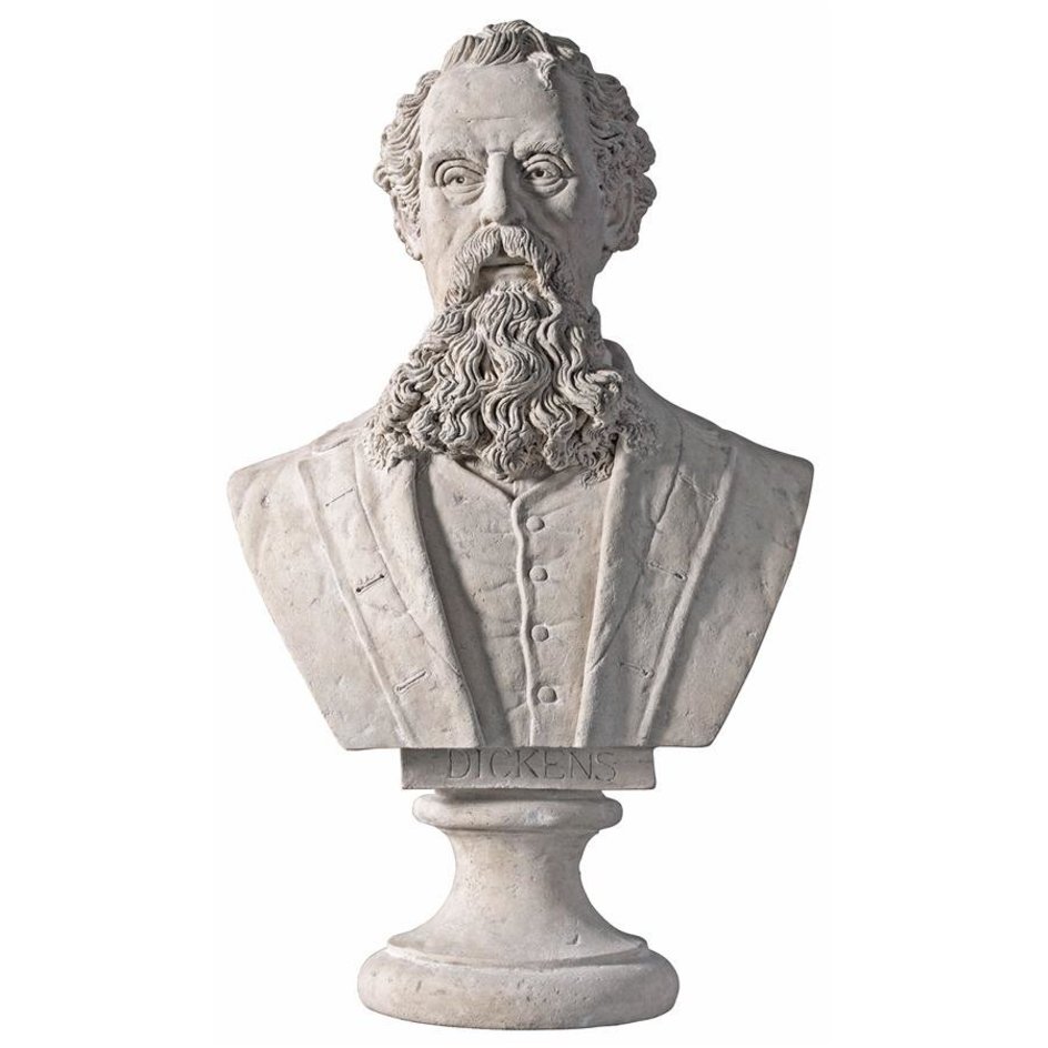 ALDO Décor>Artwork>Sculptures & Statues Great World Writer Charles Dickens Life-Size Sculptural Bust by Artist William Wood Gallimore.