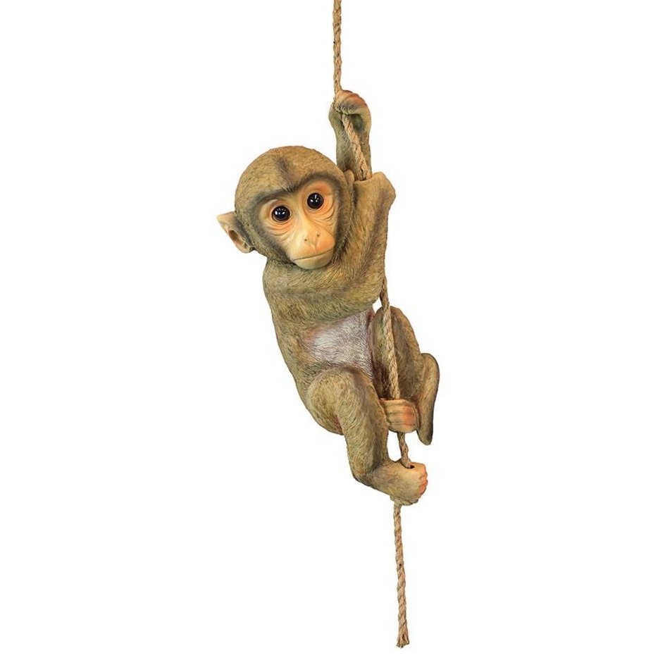 ALDO Décor>Artwork>Sculptures & Statues Hanging Baby Monkey Chimpanzee  Zen Animal Garden Statue