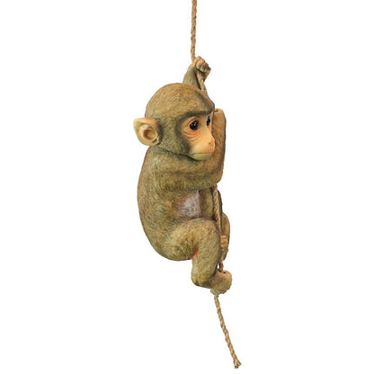 ALDO Décor>Artwork>Sculptures & Statues Hanging Baby Monkey Chimpanzee  Zen Animal Garden Statue
