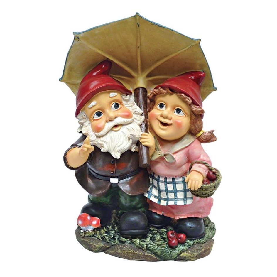 ALDO Décor>Artwork>Sculptures & Statues Happy Gnomes Family Under Umbrella Statue