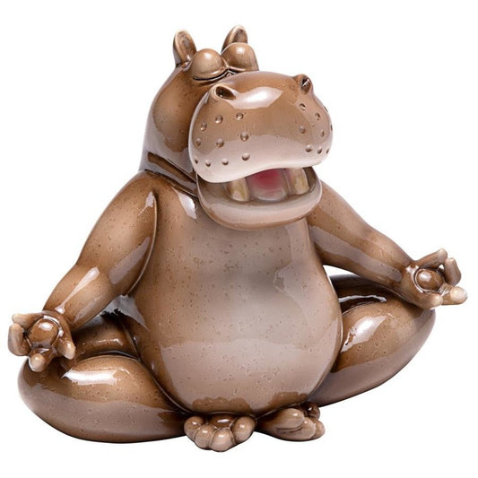 ALDO Décor>Artwork>Sculptures & Statues Hippo  Doing Yoga  Zen Garden Statue