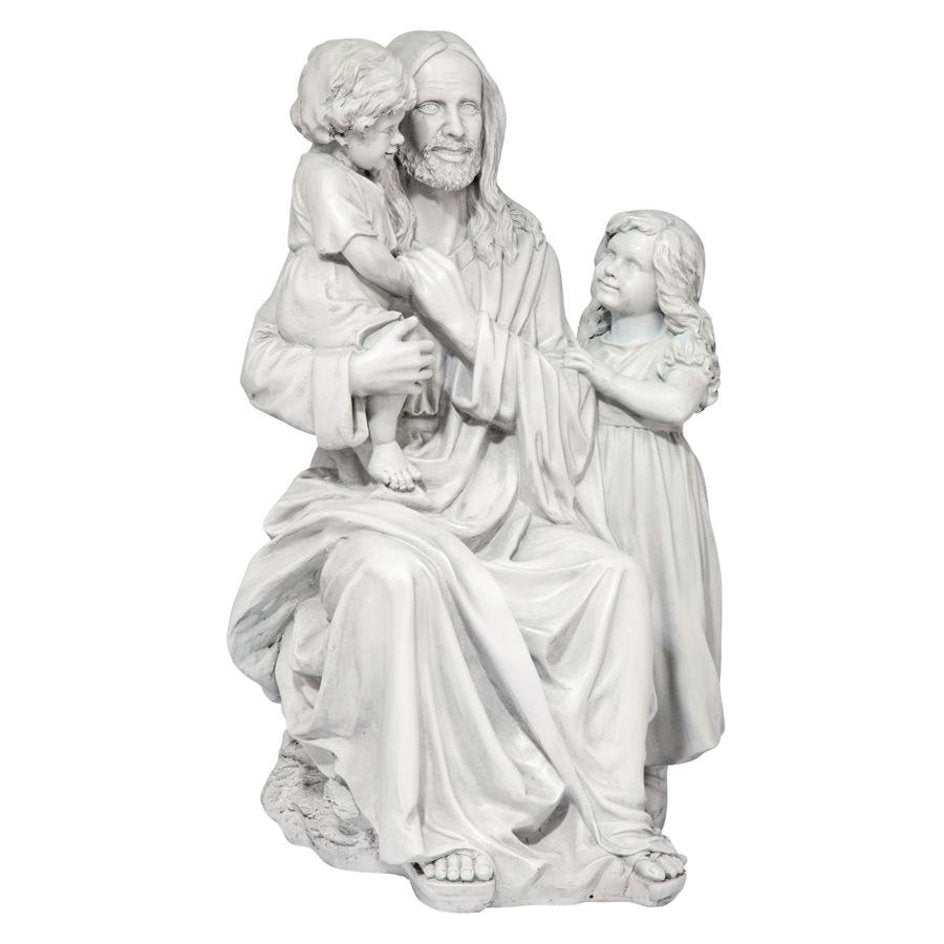 ALDO Décor>Artwork>Sculptures & Statues Jesus Christ Loves the Little Children Garden Sculpture By Artist Carlo Bronti