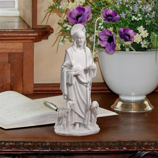 ALDO Decor > Artwork > Sculptures & Statues Jesus Crist Good Shepherd Bonded Marble Statue By Artist Carlo Bronti