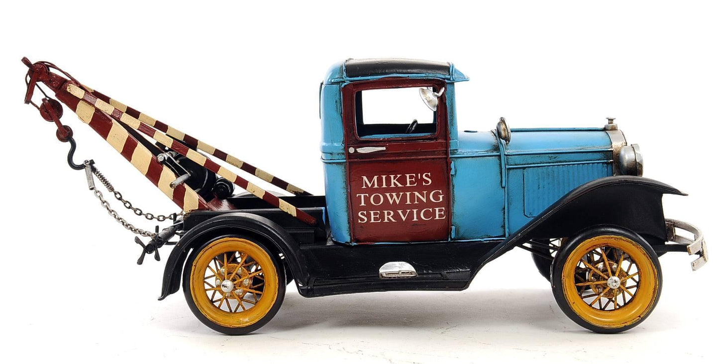 ALDO Decor > Artwork > Sculptures & Statues L: 16.75 W: 6 H: 6 Inches / NEW / iron 1931 Ford Model A Tow Truck Car Metal Model