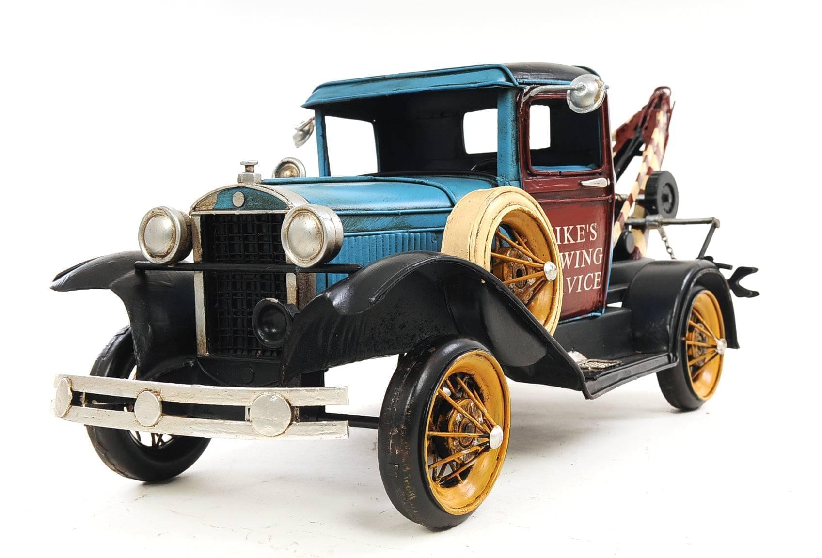 ALDO Decor > Artwork > Sculptures & Statues L: 16.75 W: 6 H: 6 Inches / NEW / iron 1931 Ford Model A Tow Truck Car Metal Model