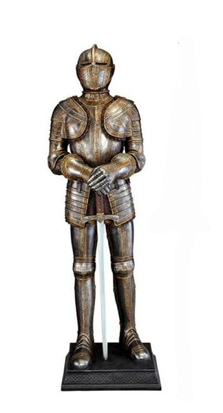 ALDO Decor > Artwork > Sculptures & Statues Medieval Knight's Guard Italian Armor with Sword Sculpture Collection