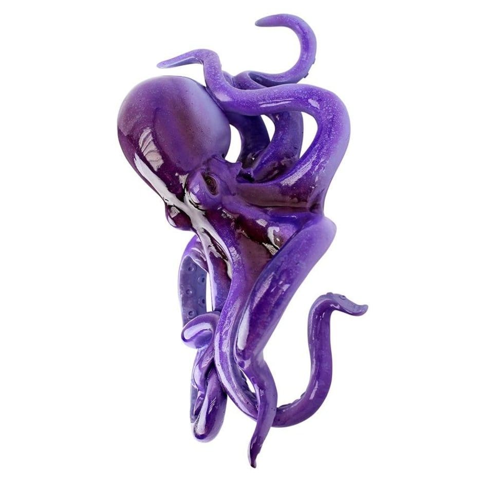 ALDO Décor>Artwork>Sculptures & Statues Purple Octopus of the Coral Reef Steampunk Garden Wall Sculpture