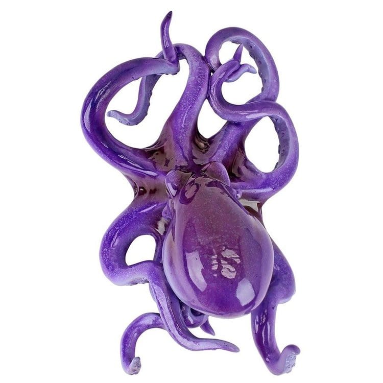 ALDO Décor>Artwork>Sculptures & Statues Purple Octopus of the Coral Reef Steampunk Garden Wall Sculpture