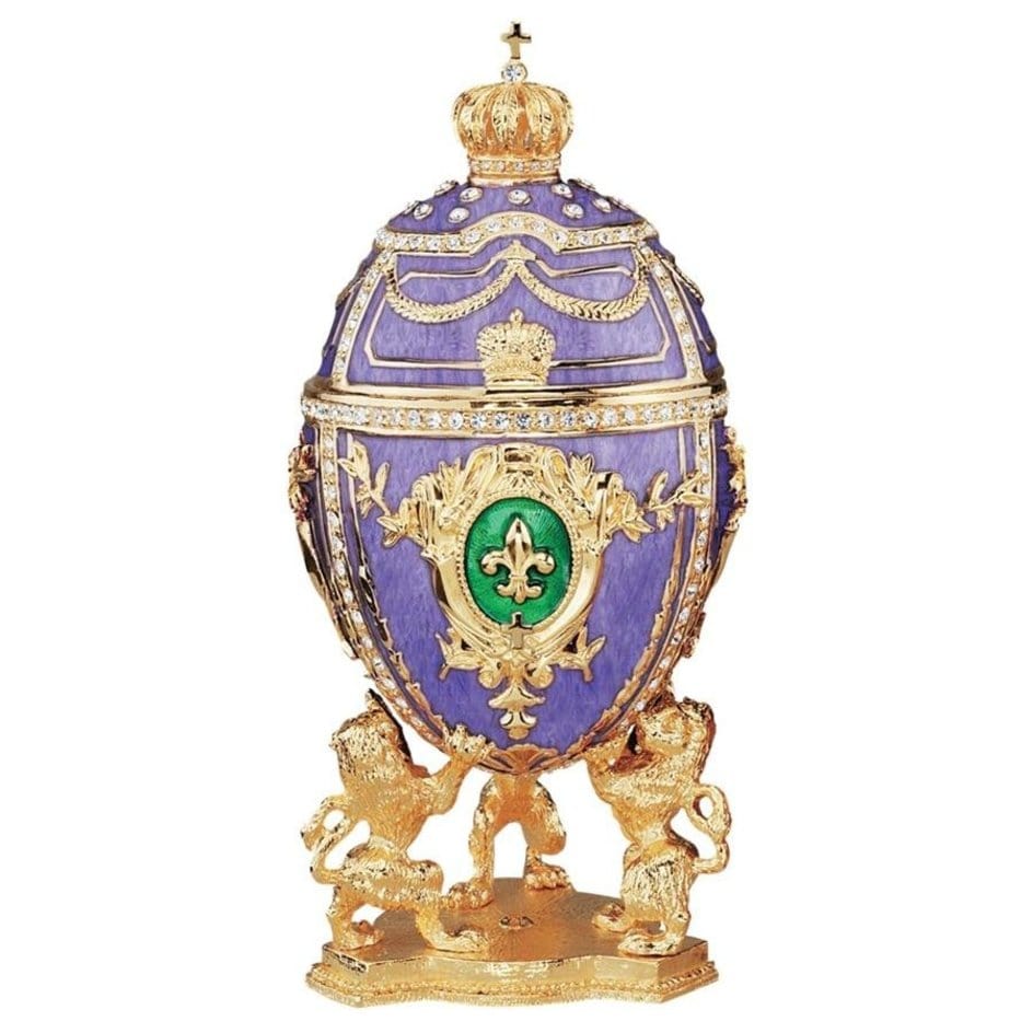 ALDO Decor > Artwork > Sculptures & Statues Royal Romanov-Style Unique Collectible Enameled Egg Fleur-de-Lis