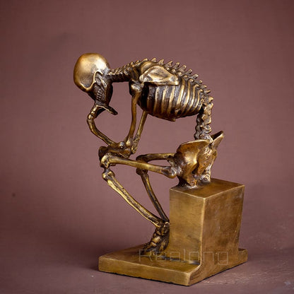 ALDO Decor > Artwork > Sculptures & Statues Skeleton Thinker Bronze Finish Sculpture Rodin’s Famous Reproduction