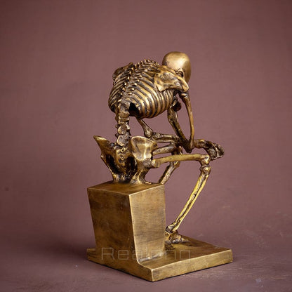 ALDO Decor > Artwork > Sculptures & Statues Skeleton Thinker Bronze Finish Sculpture Rodin’s Famous Reproduction