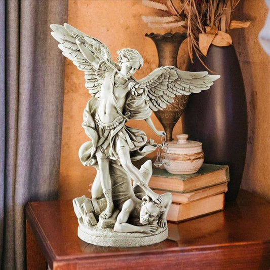 ALDO Decor > Artwork > Sculptures & Statues St. Michael Archangel  Standing On The Demon Medium Statue by Artist Guido Reni