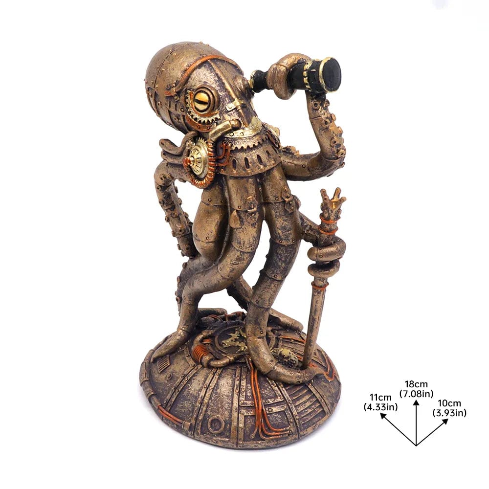 ALDO Décor>Artwork>Sculptures & Statues Steampunk Seabed Hiker Octopus Figurine Statue