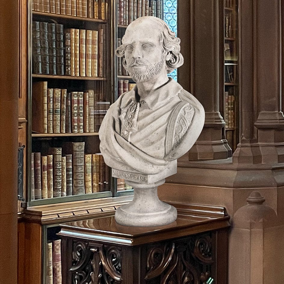 ALDO Décor>Artwork>Sculptures & Statues William Shakespeare Life-Size Sculptural Bust by Artist Emile Guillemin