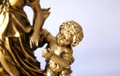 ALDO Decor > Clocks Classical Goddess of Time  With Golden Angel Sculptural Pendulum Clock