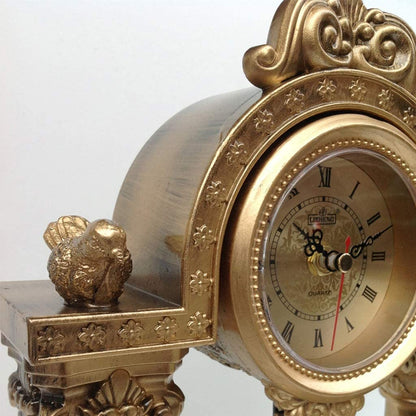 ALDO Decor > Clocks NEW / resin / Length 22*Width 10*Height 33cm Vintage Pendulum  Table Clock Golden Statues and Musical Theme