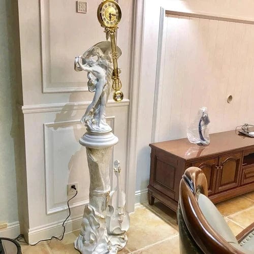 ALDO Decor > Clocks Perseus and Andromeda Sculptural Pendulum Clock On Decorative Column Set