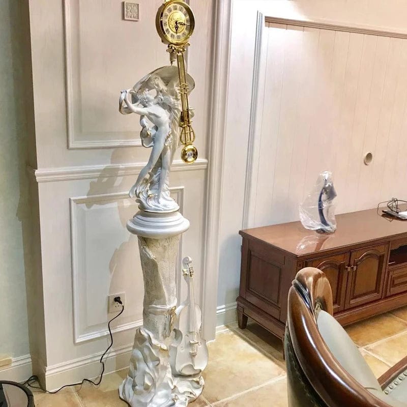 ALDO Decor > Clocks Perseus and Andromeda Sculptural Pendulum Clock On Decorative Column Set