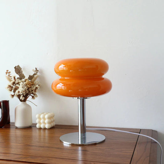ALDO décor>Lighting > Lamps Orange Macaron Glass Table Lamp Trichromatic Dimming Sculptural Table Lamp