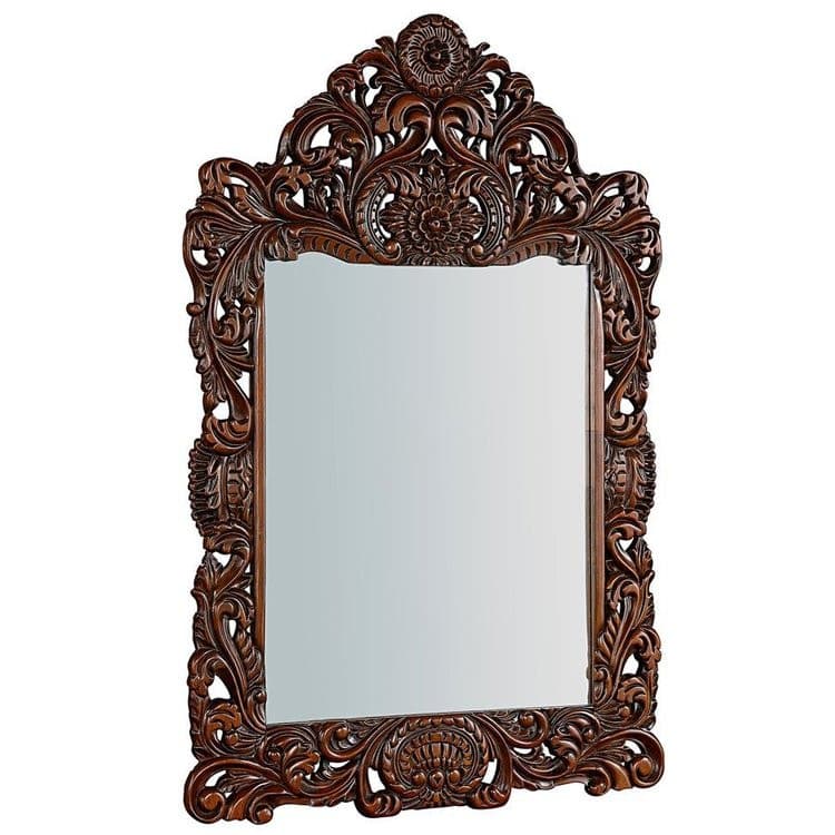 ALDO Décor>Mirrors 29.5"Wx1"Dx45.5"H / new / resin French French Neoclassical Antique Replica  Chateau Gallet Hardwood Mirror