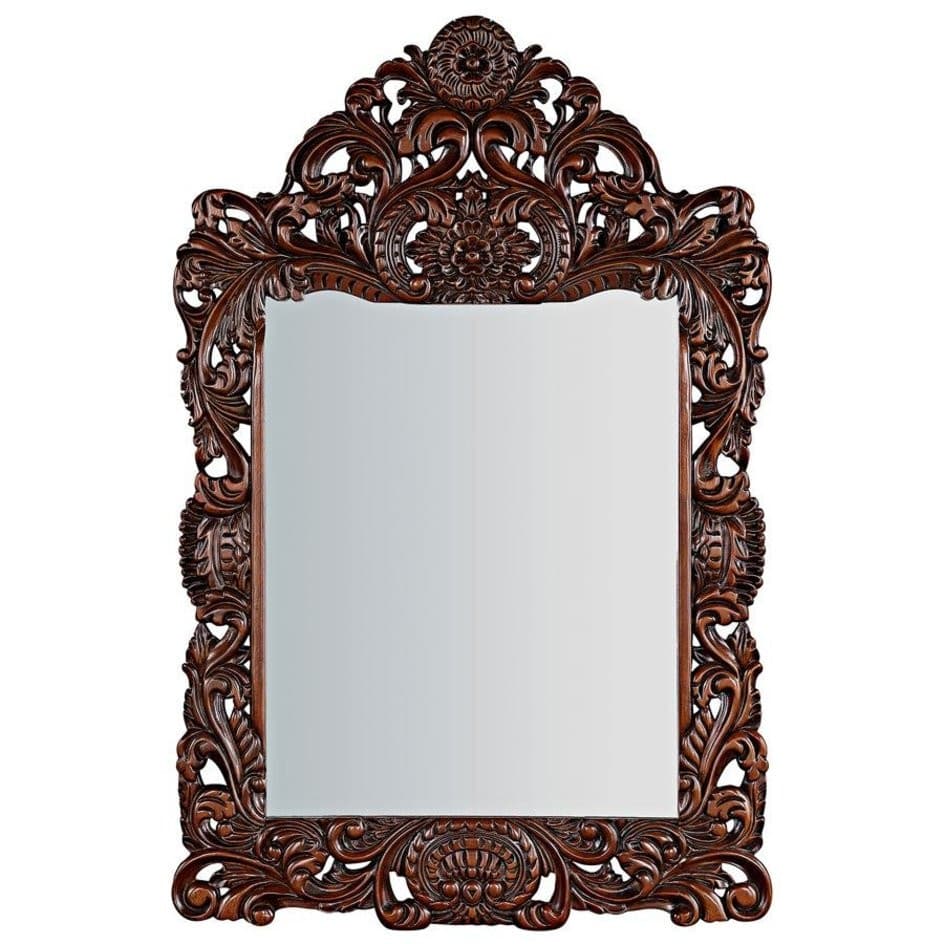 ALDO Décor>Mirrors 29.5"Wx1"Dx45.5"H / new / resin French French Neoclassical Antique Replica  Chateau Gallet Hardwood Mirror