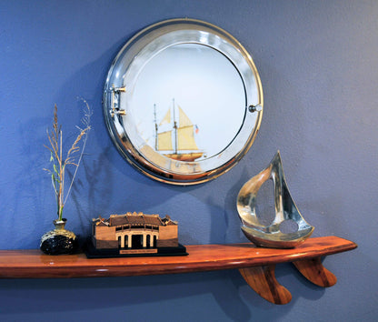 ALDO Décor>Mirrors Aluminum  Porthole Wall Mirror with Storage