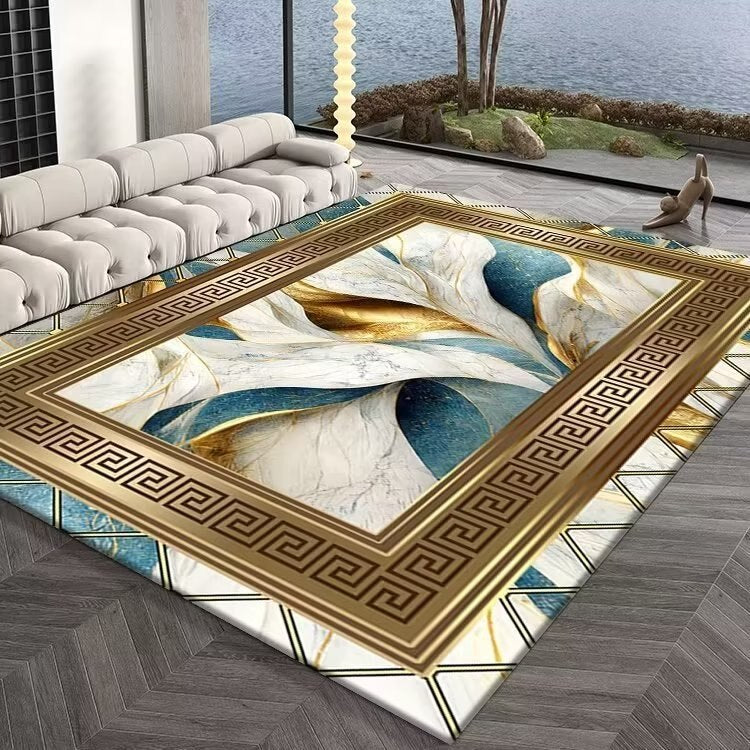 ALDO Decor > Rugs 120x160cm 47x63in / Flanel / Golden Abstract Golden Modern Abstract Carpet Luxury Non-Slip Floor Mat Rug Carpet