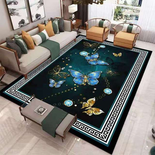 ALDO Decor > Rugs 2 feet Wide x 3 feet Long / Polyester / Multicolor Modern 3D Design  Butterfly's Luxury Non-Slip  Rug Carpet