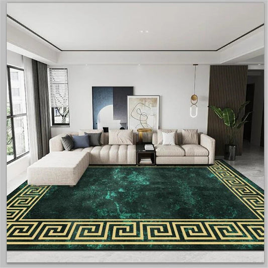 ALDO Decor > Rugs 40cmX60cm / 1.5"  x 2" foot / Polyester / Marble Green and Gold Luxury Marble Green and Gold Non-Slip Area Rug Carpet.