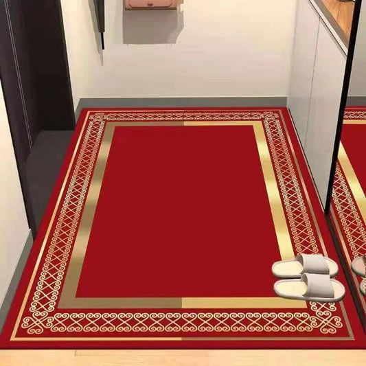 ALDO Decor > Rugs 60x90cm 23.6x35.4in / Flanel / Golden Abstract Sofia Modern Luxury Abstract Rug Carpet Non-Slip Floor Mat