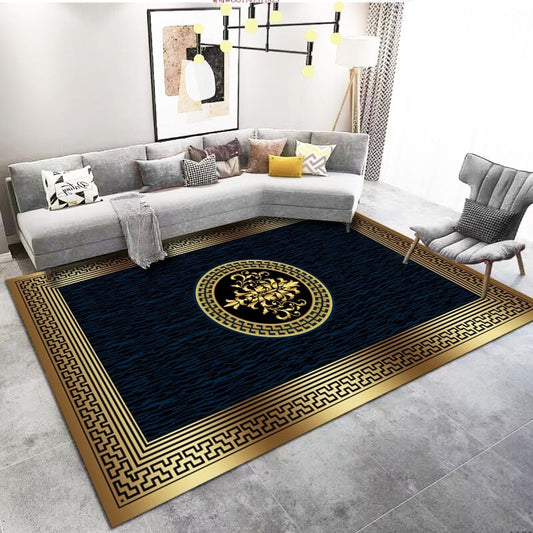 ALDO Decor > Rugs 60x90cm 23.6x35.4in / Fleece Fabric / Golden Medusa Flower Glden Modern Ornament Medusa Carpet Luxury Non-Slip Floor Mat Rug Carpet