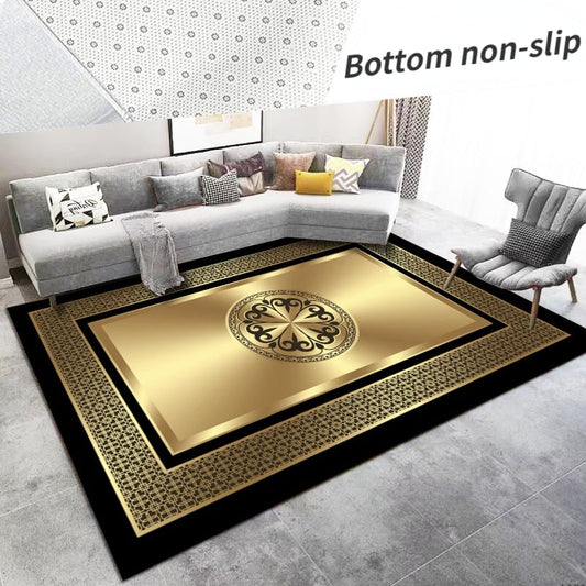 ALDO Decor > Rugs 60x90cm 23.6x35.4in / Fleece Fabric / Golden Medusa Flower Golden Modern Medusa Flower Carpet Luxury Non-Slip Floor Mat Rug Carpet