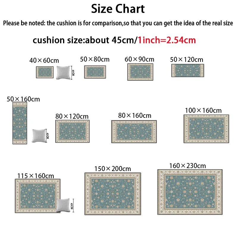 ALDO Decor > Rugs Charlotte Luxury Modetrn Ornament Carpet Non-Slip Floor Mat Rug Carpe