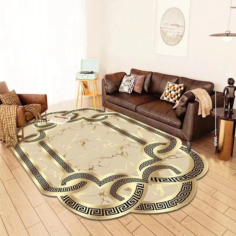 ALDO Decor > Rugs Isabella Golden Luxury Modern Ornament Carpet Non-Slip Floor Mat Rug Carpet