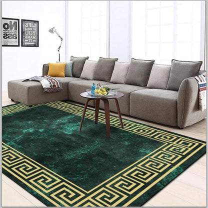 ALDO Decor > Rugs Luxury Marble Green and Gold Non-Slip Area Rug Carpet.