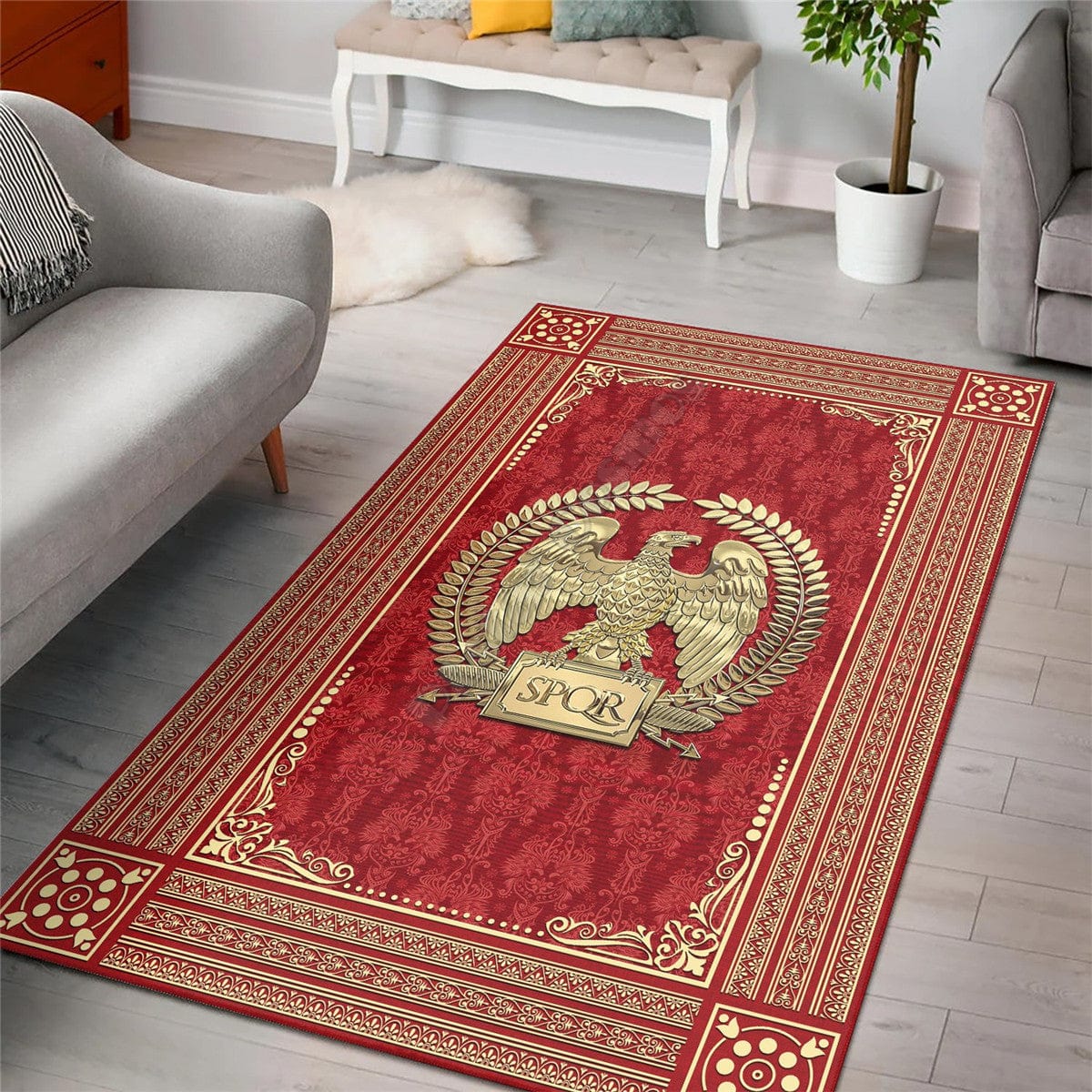 ALDO Decor > Rugs Roman Empire Rug Collection Carpet Luxury Non-Slip Floor Mat Red Rug Carpet