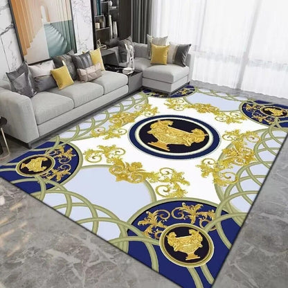 ALDO Decor > Rugs Versace Style Blue Ornament Carpet Luxury Non-Slip Floor Mat Rug Carpet