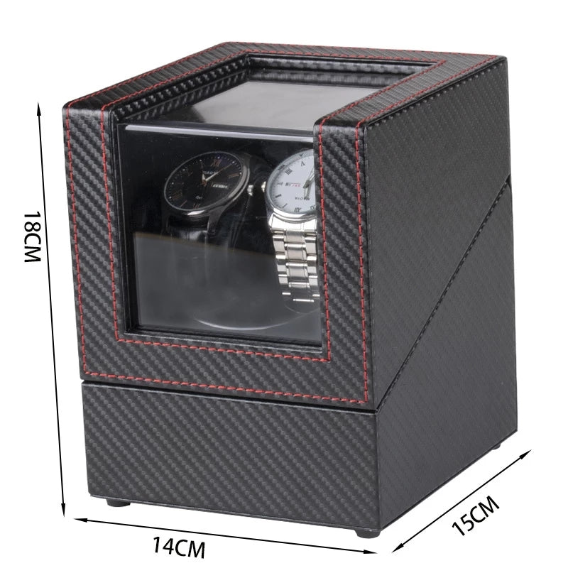 ALDO Décor > Watches Automatic Auto Rotating Double Watch Winder Handmade Display Box  USB-DC Operated