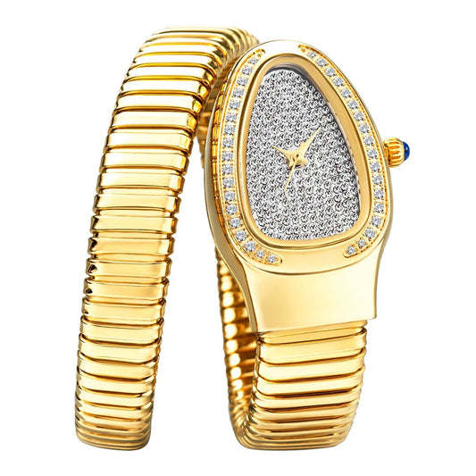 ALDO Décor > Watches Gold New Snake Design Luxury Wrist Quartz Watch For Women with Lab Diamonds