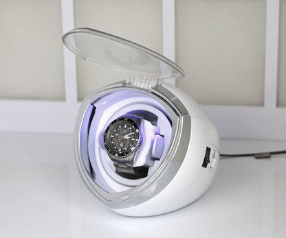 ALDO Décor > Watches Luxury Automatic Single Watch Winder Fine Running Case With LED Lights and AC Power Adapter