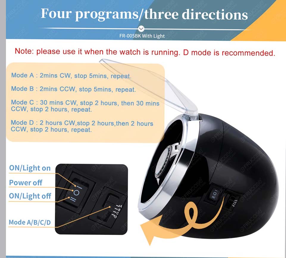 ALDO Décor > Watches Luxury Automatic Single Watch Winder Fine Running Case With LED Lights and AC Power Adapter