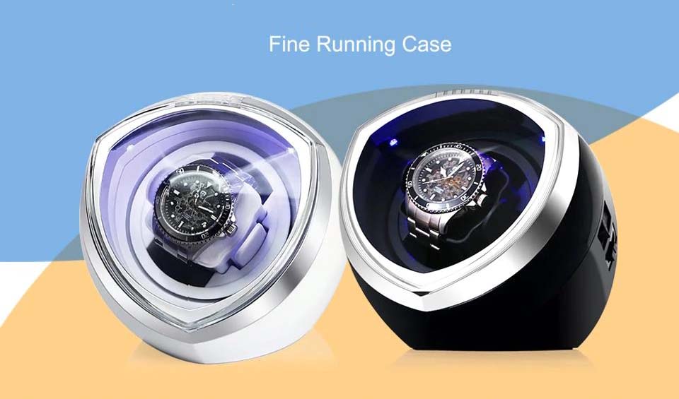 ALDO Décor > Watches Luxury Automatic Single Watch Winder Fine Running Case With LED Lights and AC Power Adapter