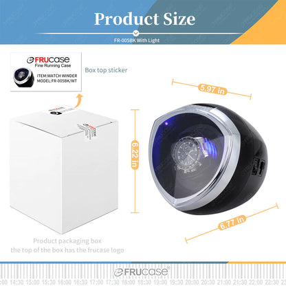 ALDO Décor > Watches Luxury Automatic Single Watch Winder Fine Running Case With LED Lights and AC Power Adapter