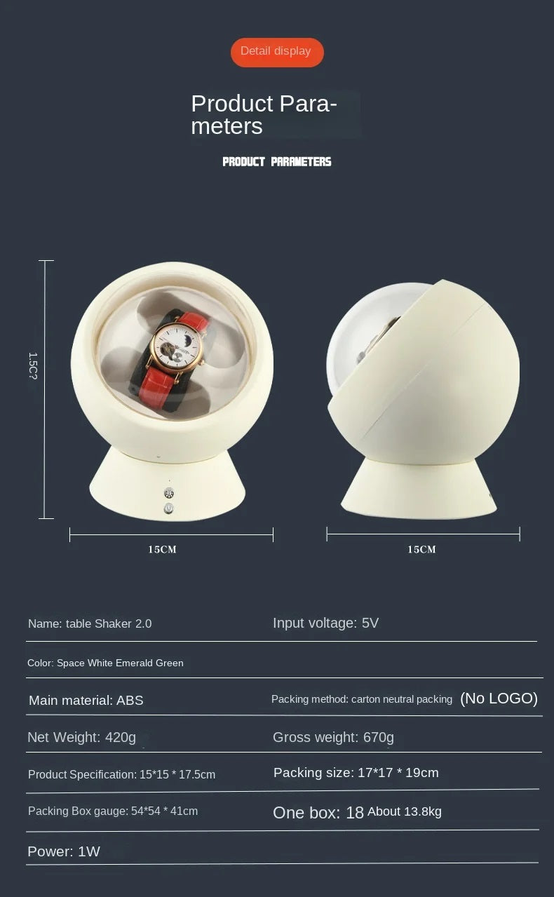 ALDO Décor > Watches Luxury Automatic Space Age Double Watch Winder Fine Stand Case LED and With USB Power Adapter
