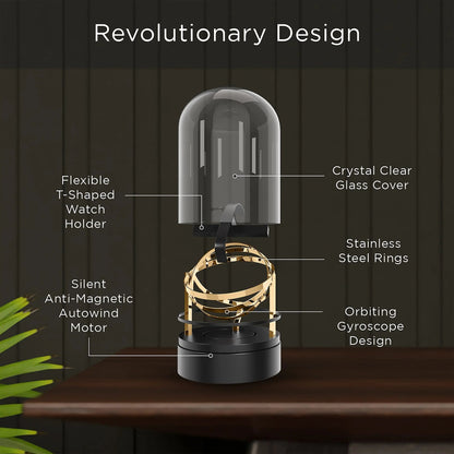 ALDO Décor > Watches Luxury Automatic Space Age Orbiting Gyroscope Design Watch Winder Fine Stand Case With USB Power Adapter